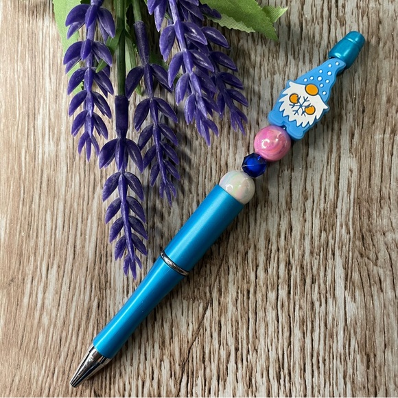 Handcrafted Gnome Grinch Pens Beaded Unique Artisan Gifts Office Accessories - Picture 8 of 8